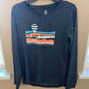 Gray Long Sleeve Napa Valley Marathon Shirt
